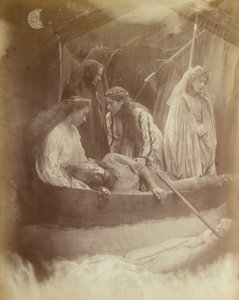 Arthur király elmúlása, Illusztráció Alfred Tennyson „Idylls of the King” című könyvéből, 1874 (szénnyomat)